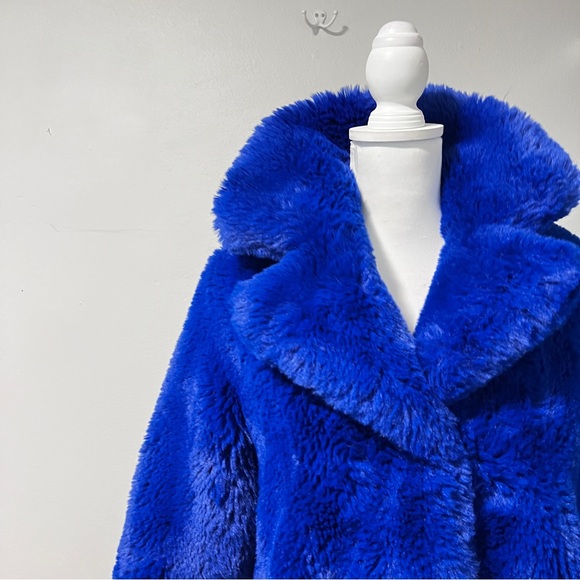 Noize Faux Fur Sapphire Coat size XS - Picture 6 of 16